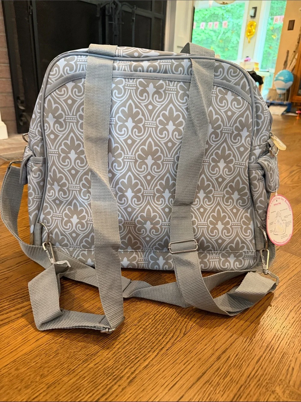 Bumble Brittany Diaper Bag Blue Filigree